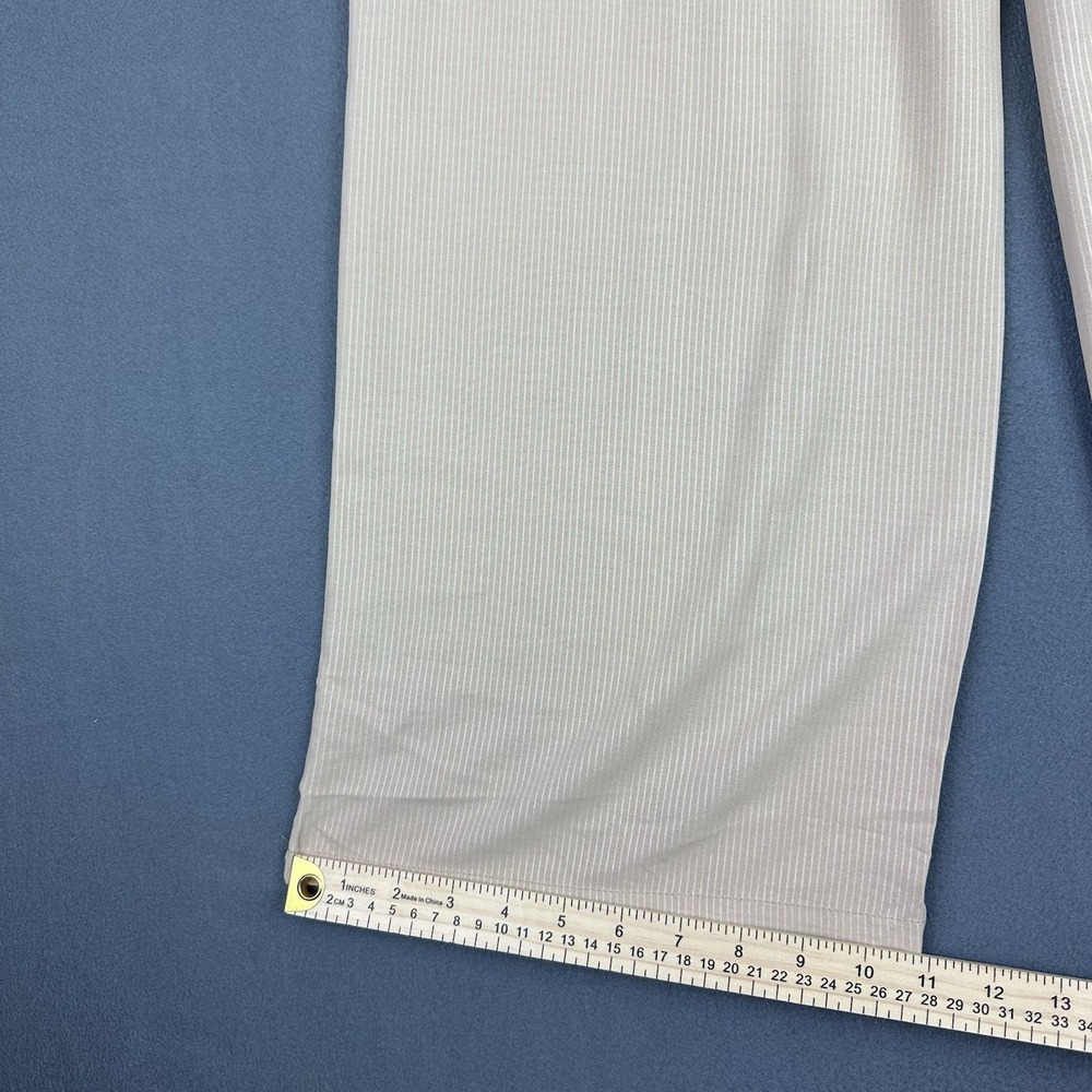 Unbranded Women's Beige Wide Leg Pants M High Rise Tie Waist Pull On - Picture 6 of 7